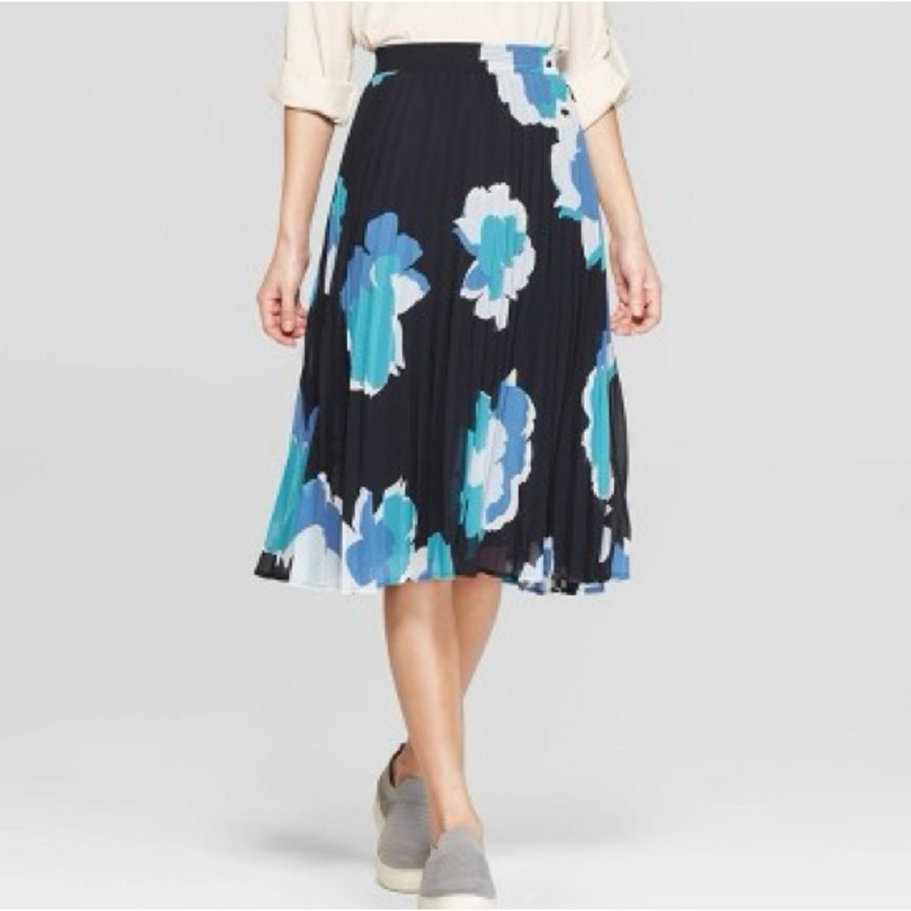 A New Day Pleated Midi Skirt